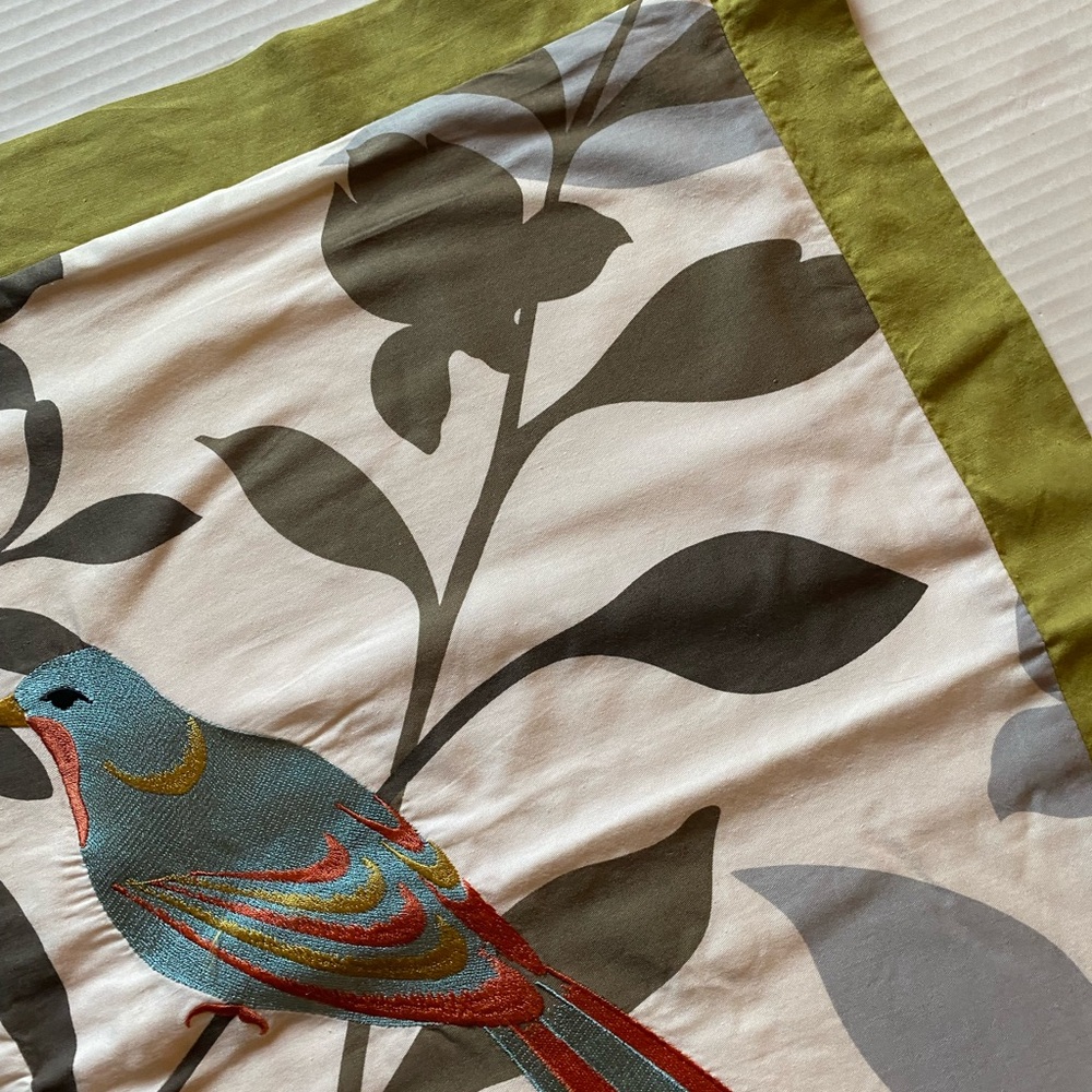 Hillcrest 2 Embroided Paradise Bird Standard Pillow Shams 28x22” Modern - Picture 3 of 4